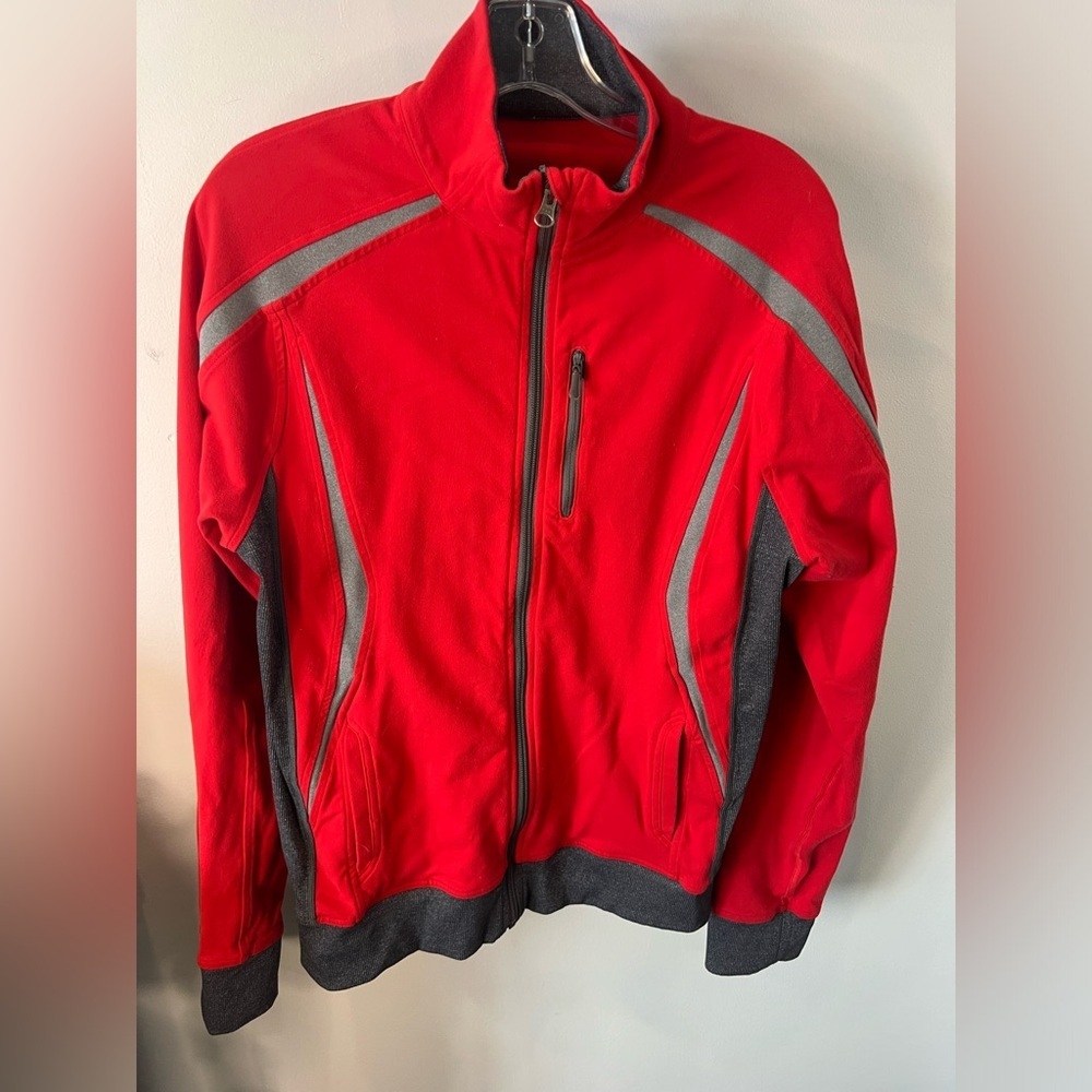 Lululemon Men’s Red and Gray Zip-Up Jacket